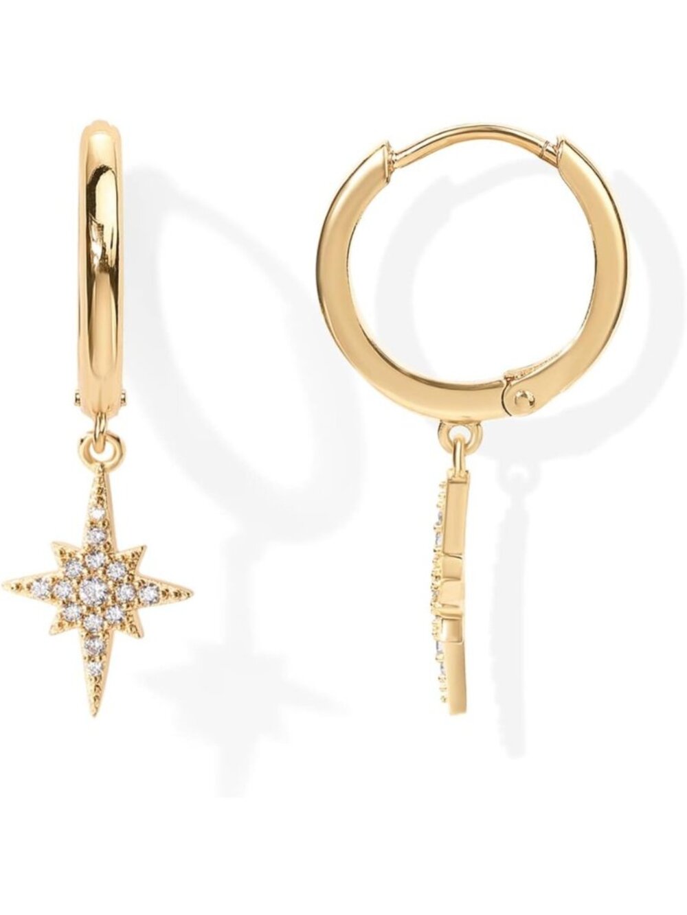 Dainty 14K Gold Plated Drop Dangle Huggie Hoop Earrings for Women - Elegant